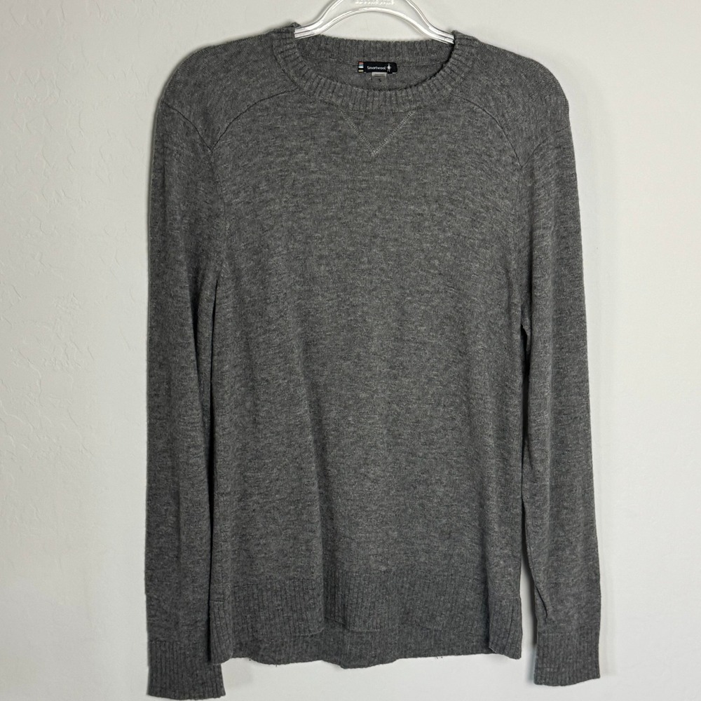 Smartwool womens Merino Wool Blend Silk Grey Crewneck Sweater Size Small